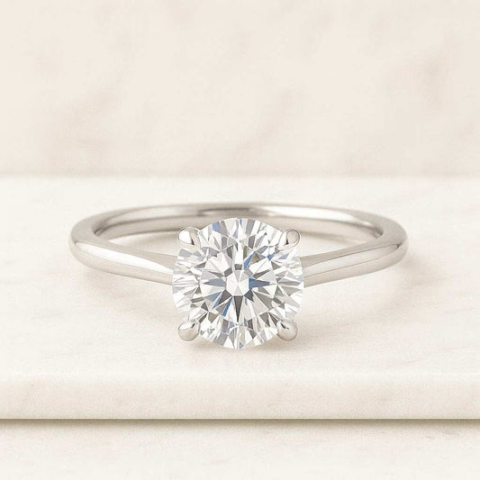 4-Prong Solitaire Moissanite Diamond Ring Gold Promise Ring