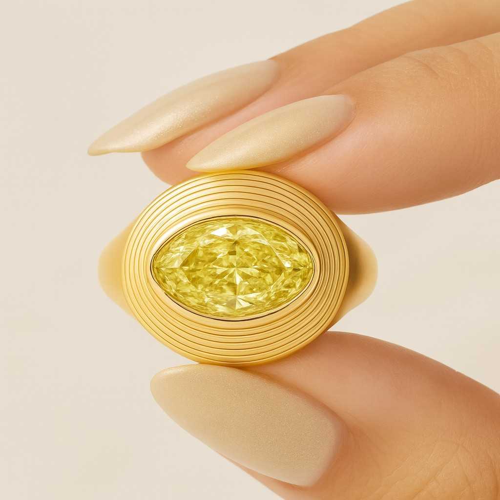 4.00CT Lab Grown Fancy Yellow Diamond Engagement Ring 14K Yellow Gold Radiant Cut