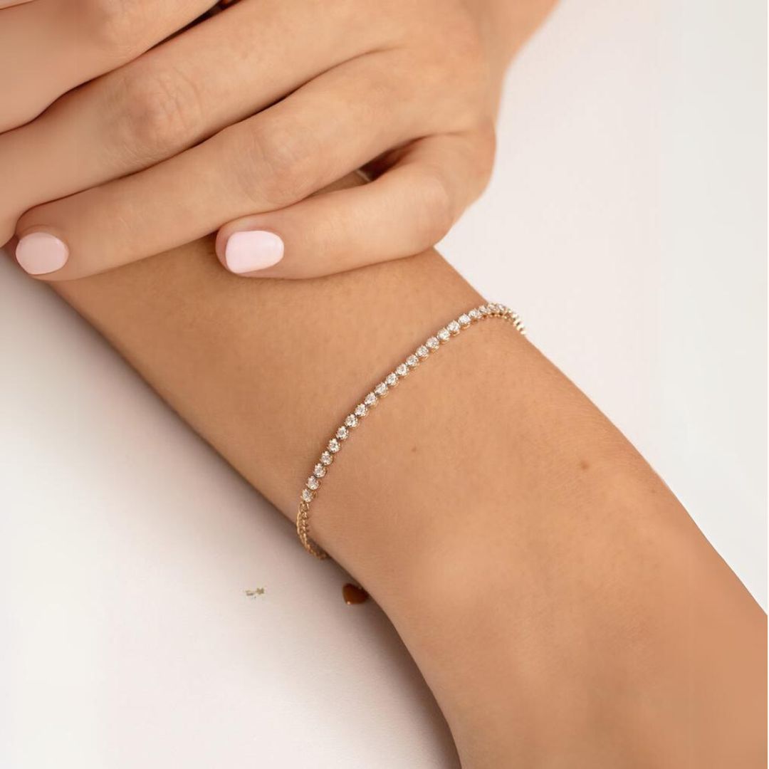 4.00Ct Round Cut Lab Grown Diamond Bracelet