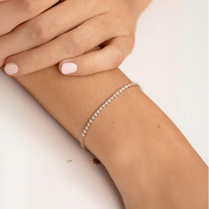 4.00Ct Round Cut Lab Grown Diamond Bracelet