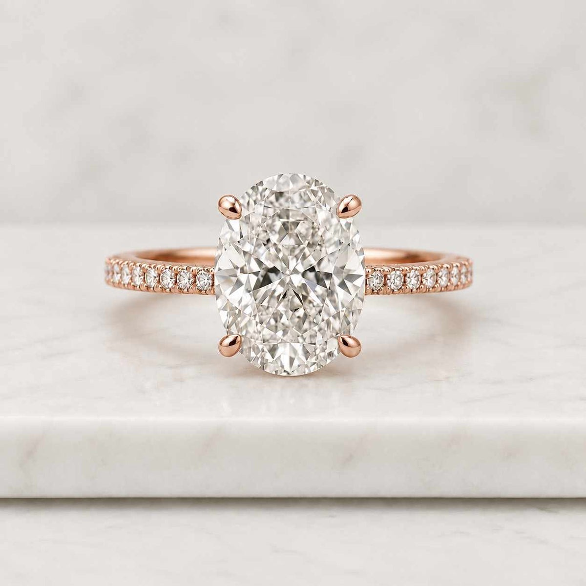 4.02 ct oval cut lab grown diamond bridal ring sets, hidden halo diamond engagement ring, marquise & round diamond 3/4 eternity wedding band
