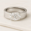 East West Oval Cut Diamond Antique Solitaire Engagement Ring