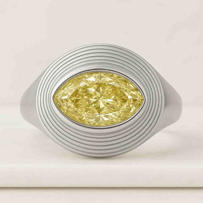 4CT Vivid Yellow Lab Grown Diamond Ring IGI Certified Solitaire Vivid Yellow Radiant Cut Lab Grown Diamond Engagement Ring IGI Certified  Gold Platinum or Silver