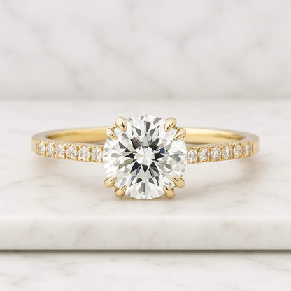 4CT Round Cut Moissanite Stone Engagement Ring Solitaire Proposal Ring Anniversary Ring Gift