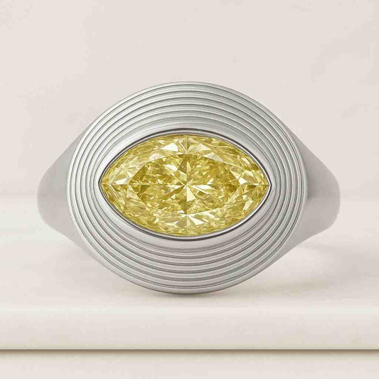 4CT Vivid Yellow Lab Grown Diamond Ring IGI Certified Solitaire Vivid Yellow Radiant Cut Lab Grown Diamond Engagement Ring IGI Certified  Gold Platinum or Silver