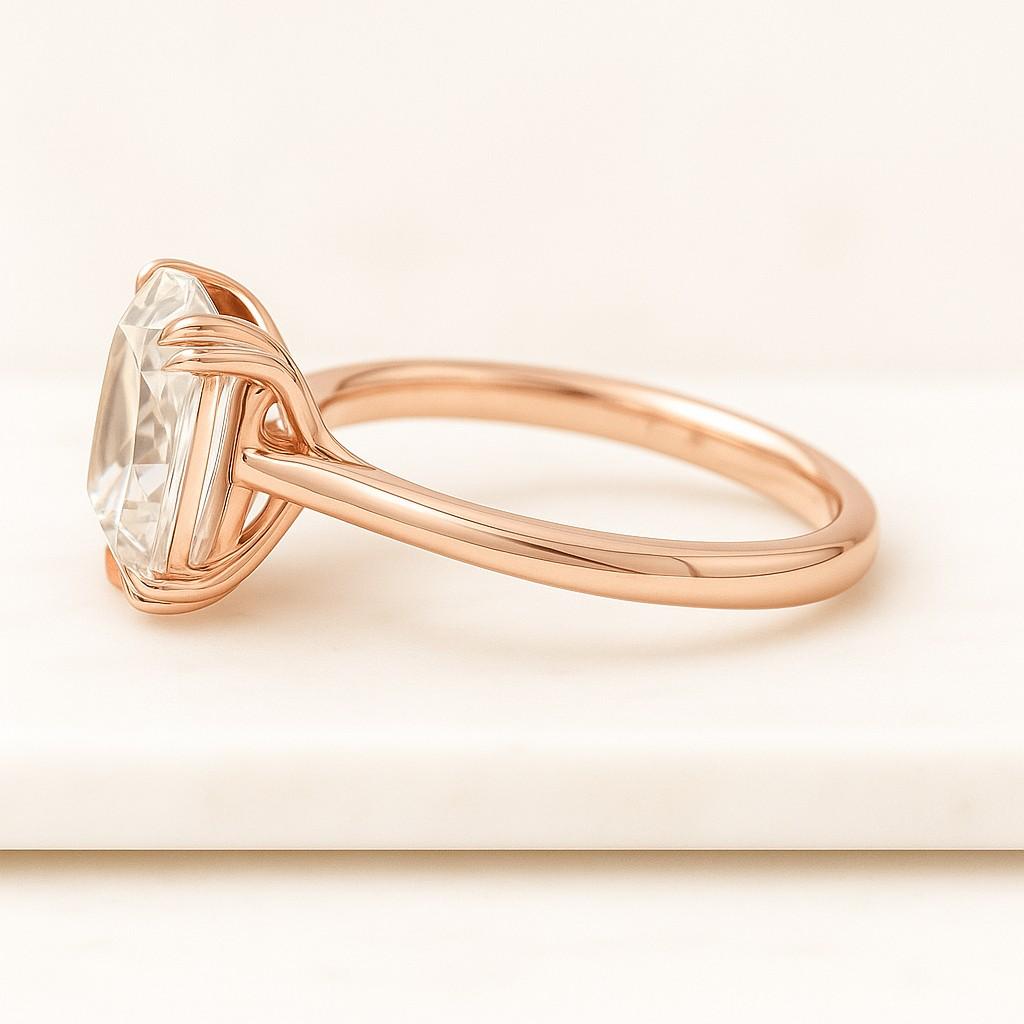 4 CT Cushion Cut Moissanite Engagement Ring Cushion Cut Engagement Ring Cushion Solitaire 4 CT Cushion Cut Solitaire Engagement Ring