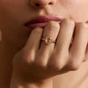 Champagne Elongeted Cushion Cut Moissanite Engagement Ring
