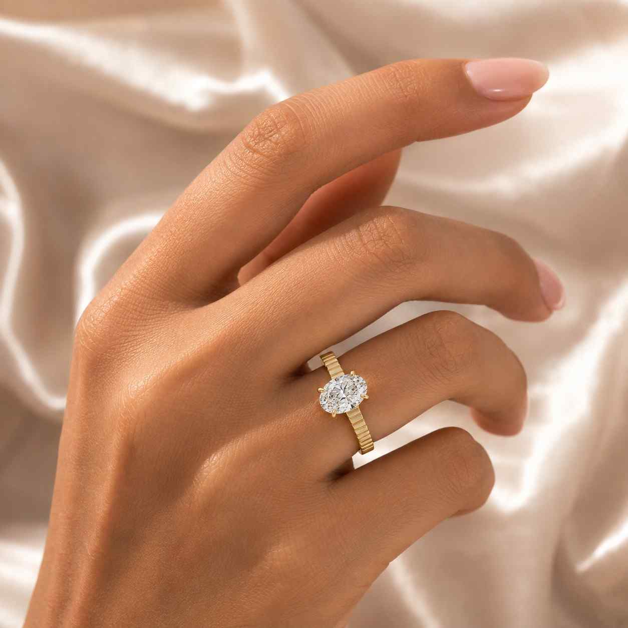 4 ct oval lab grown diamond engagement ring 14k gold solitaire, ef+ vs+ colorless oval ring, unique bridal anniversary gift