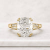 Elongated Cushion Cut Lab Grown Diamond Three Stone Engagement Ring