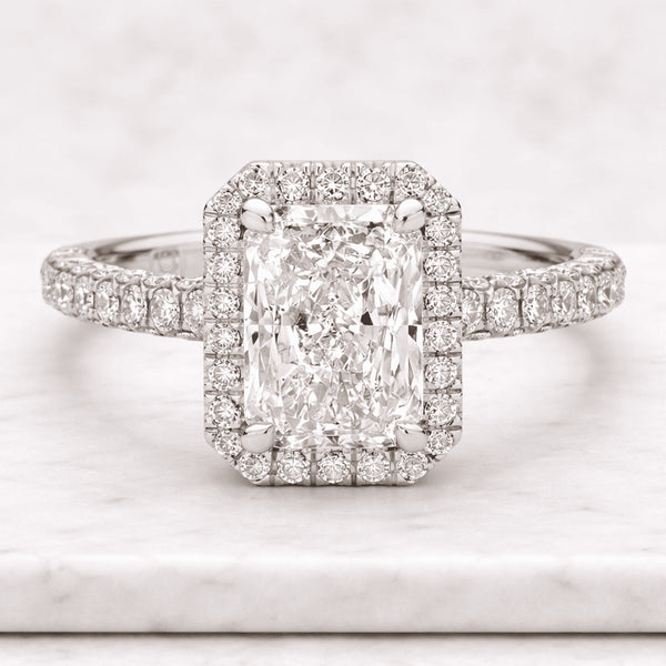 4 Carat D color VVS2 Clarity IGI CERTIFIED Radiant Cut Lab Grown Ring