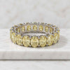 Fancy Yellow Oval Cut Moissanite Wedding Band Bridal Ring