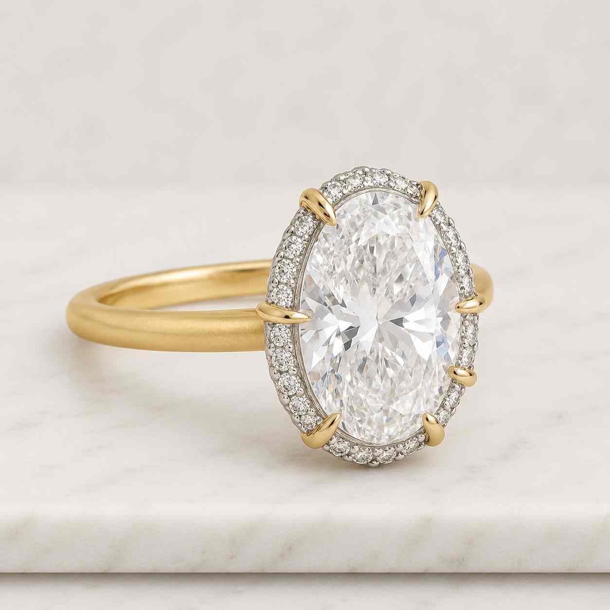 4 Carat Oval Cut IGI Certified Lab Grown Diamond Bypass Engagement Ring, Crossover Solitaire Ring in 14K Gold, Modern Minimal Bridal Ring