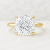 Hand Made Cushion Cut Moissanite Engagement Ring