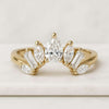 0.55 CT Multi Shaped Lab Created Diamond Curved Wedding Ring