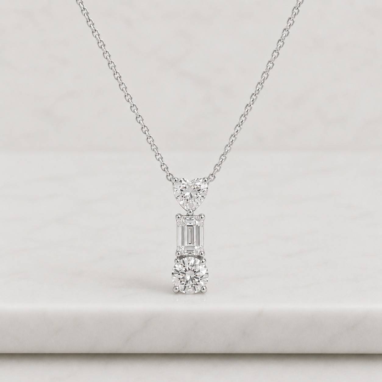 4 Ct Diamond Necklace, 14K Gold IGI Certified Lab Grown Diamond Solitaire Pendant, Heart Diamond Necklace, 5 Prong Heart Necklace
