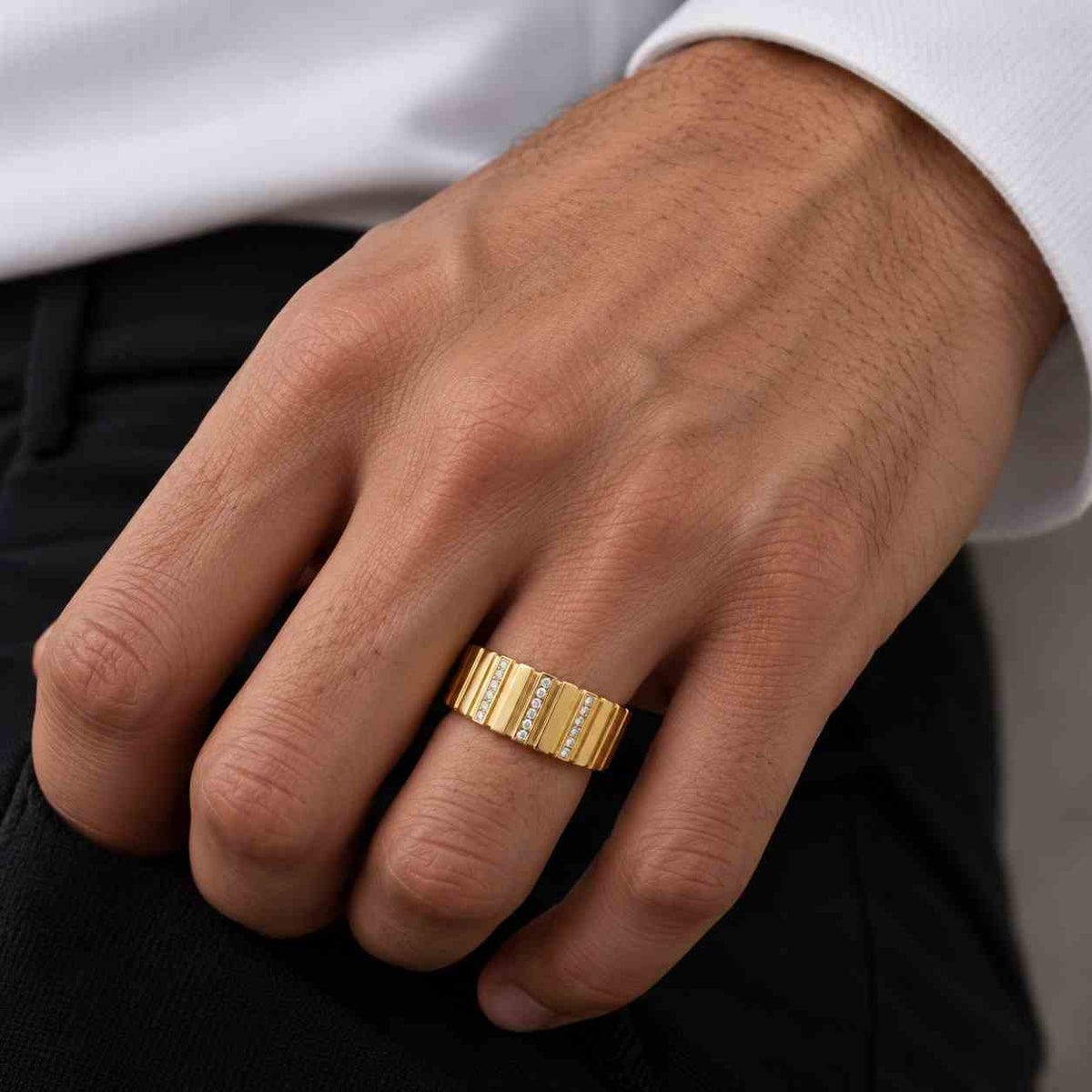 4 mm wide 14k solid yellow gold wedding band