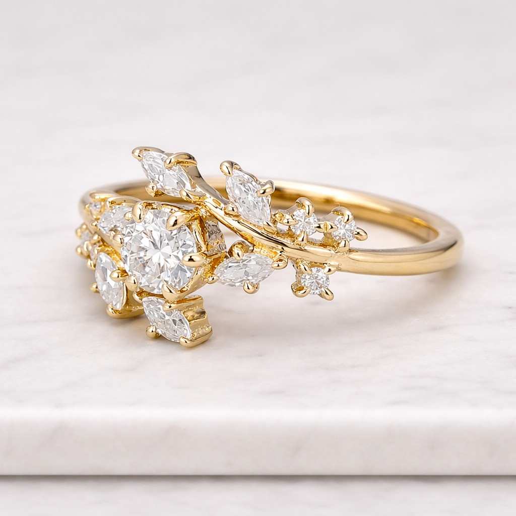 4mm round shaped lab grown diamond wedding ring
