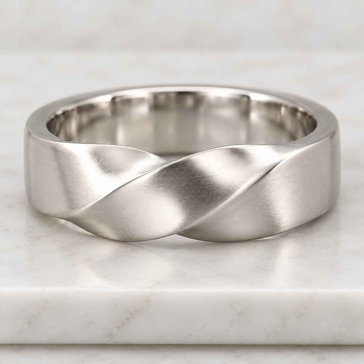 4mm Solid Gold Mobius Twist Ring, Minimalist Wedding Band, Unisex Infinity Band, Modern Gold Ring, Handmade Custom Fine Jewelry
