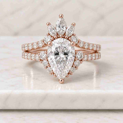 2.10 CT Multi Lab-Grown Diamond Ring and Wedding Band