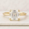 14k Asscher Cut Lab Created Solitaire Diamond Ring