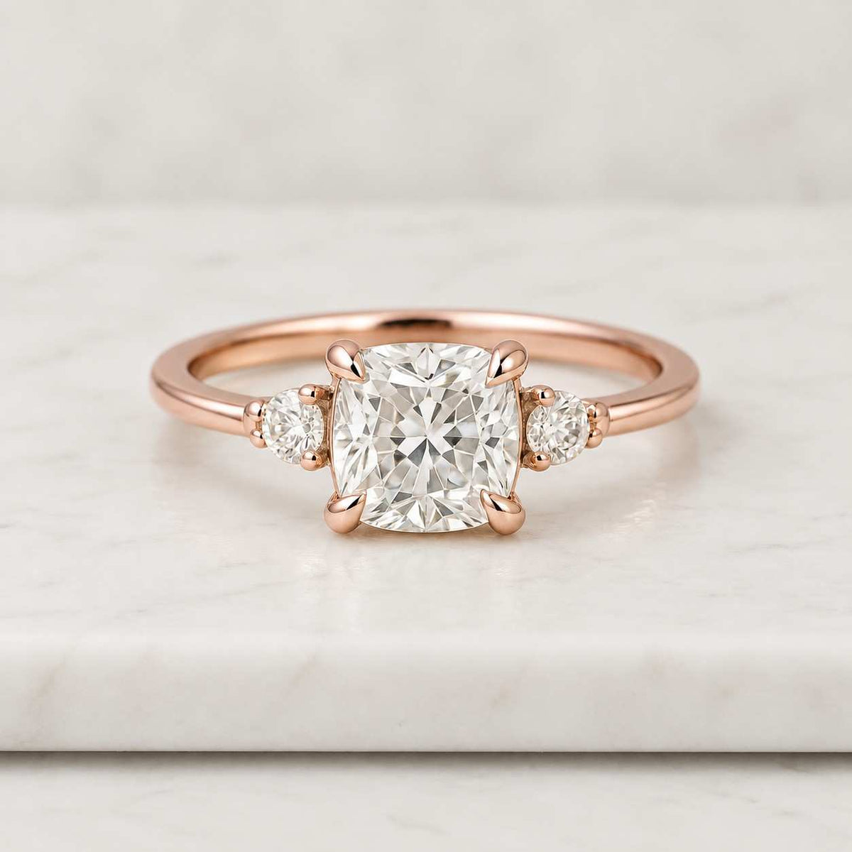 5.30 CTW Three Stone Oval Cut Diamond Engagement Ring D VVS2 IGI Certified Lab Grown Diamond Trilogy Ring with Side Pear Shape Diamonds
