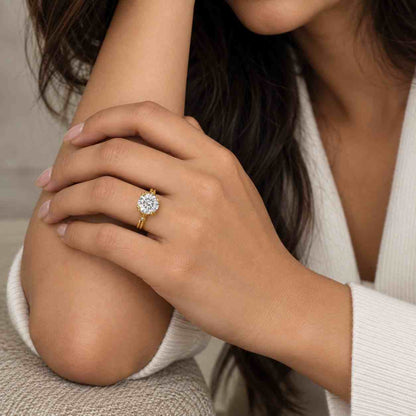5.50 Carat Oval Lab-Grown Diamond Engagement Ring: 18K Yellow Gold Hidden Halo, IGI Certified
