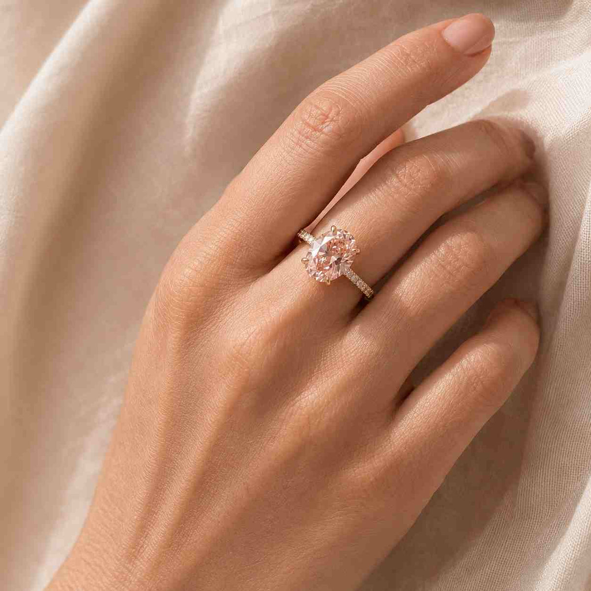 5 CTW Oval Cut Lab Grown Diamond Halo Engagement Ring with Split Pave Shank, D VVS2 IGI Certified Diamond Promise Ring
