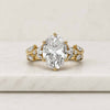 3 Carat Oval Cut Lab Grown Diamond Nature Inspired Engagement Ring