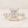 Radiant Cut Moissanite Pave Engagement Ring