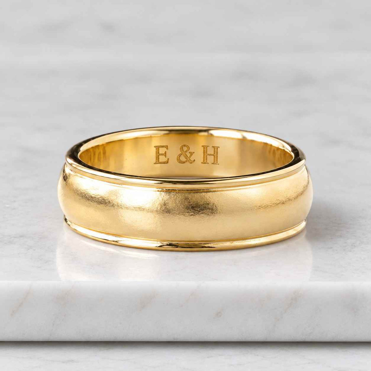 5 mm gold wedding band, wedding ring in solid 14k yellow gold, 14k gold domed wedding band, half round ring in yellow, rose, or white gold
