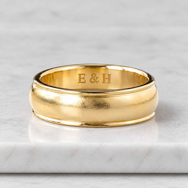 5 mm Gold Wedding Band, Wedding Ring in Solid 14k Yellow Gold, 14k Gold Domed Wedding Band, Half Round Ring in Yellow, Rose, or White Gold
