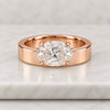Oval Cut Moissanite Solitaire Engagement Ring in 925 Sterling Silver