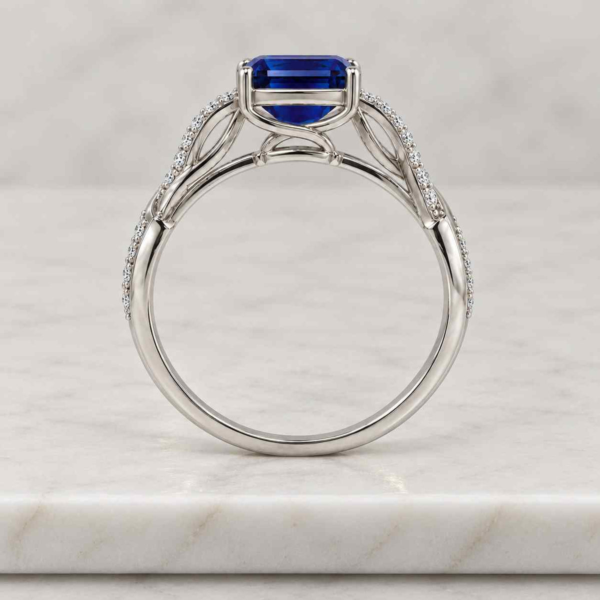 5x7mm Blue Tanzanite wedding ring-solid 14k rose gold ring-handmade diamond engagement ring-Emerald Cut gemstone promise ring,custom ring
