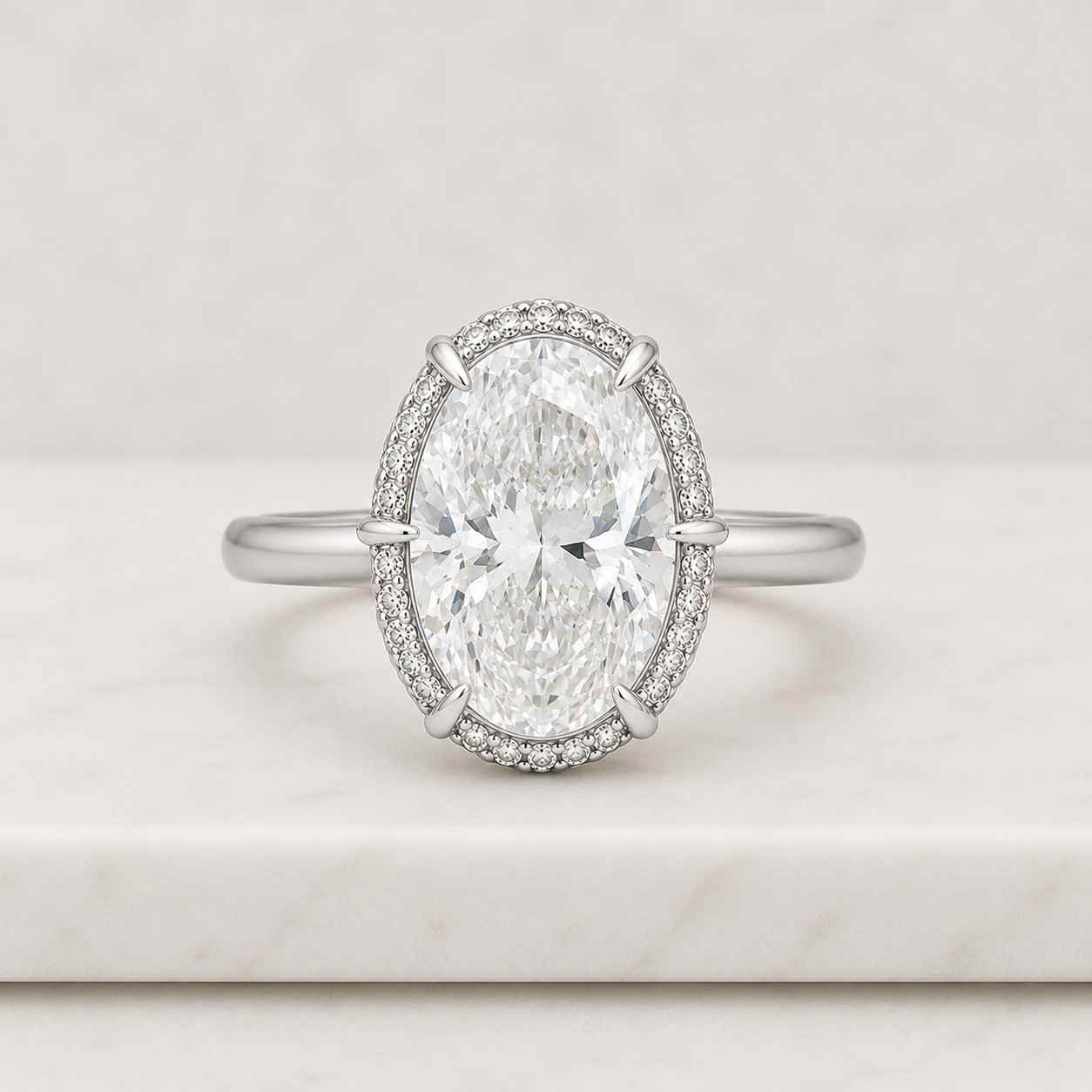 6 CT Oval Lab Grown Diamond Engagement Ring 14K Gold Solitaire, EF+ VS+ Colorless Oval Ring, Unique Bridal Anniversary Gift