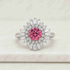 2.70 CT Pink Round Cut Lab Grown Diamond Bridal Master Piece Ring