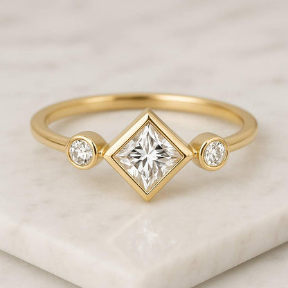 6 Prong Set Round Diamond Wedding Ring Anniversary Gifts Wedding Ring Round Diamond Anniversary Ring for Her Wide Band Ring