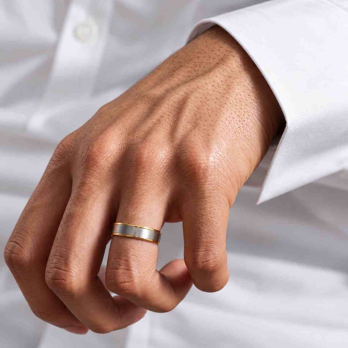 6mm matte gold band, beveled edge / flat / comfort fit, 10k 14k 18k women's men's wedding bands, yellow gold, white gold, rose gold ring.
