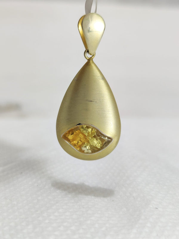 6x8MM Pear Cubic Zirconia Solid 925 Sterling Silver Pendant Charm