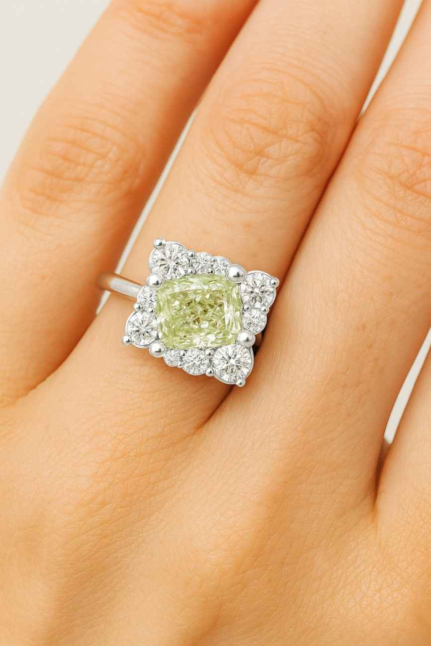 7Ct Radiant Cut Moissanite Diamond Engagement Ring