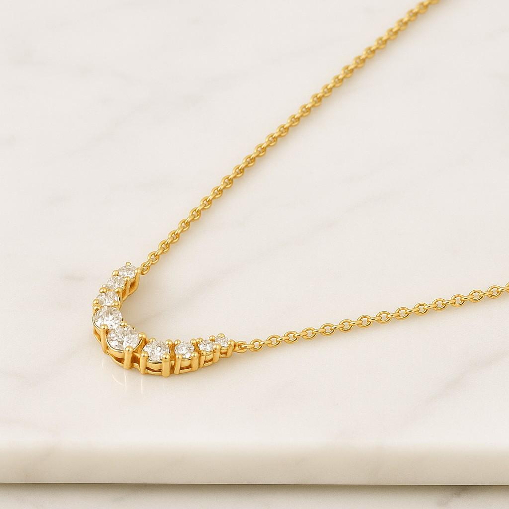 7 Floating Diamonds Necklace Lab Diamond Minimalist Station Necklace