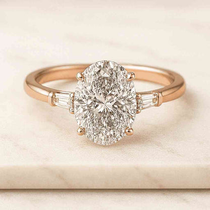 7 Stone Wedding Ring for Her Oval Diamond Ring  Dainty Ring for Her Anniversary Gift