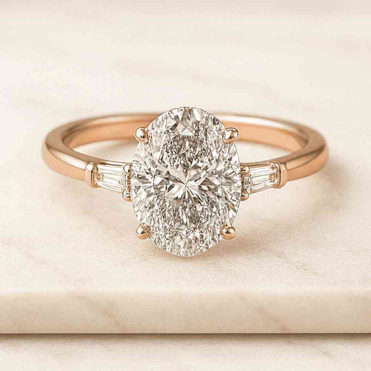 7 Stone Wedding Ring for Her Oval Diamond Ring  Dainty Ring for Her Anniversary Gift