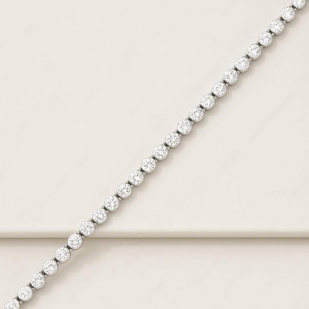 7 inch Bridal Wedding Gifts Bracelet Round Cut Lab Grown Diamond Tennis Bracelet 3.80 MM Diamond Wedding Bracelet