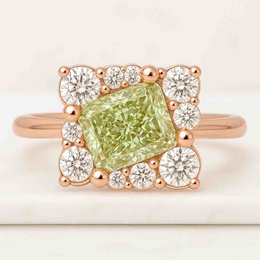 8CT Radiant Moissanite Engagement Ring Wide Band Hidden Halo Celebrity Style