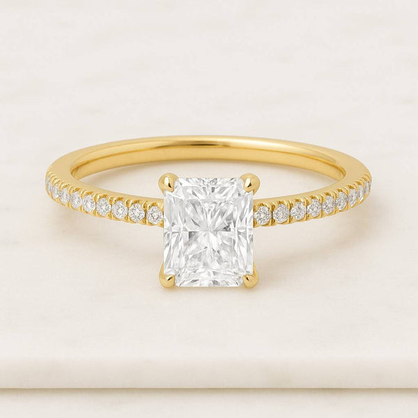 8 Carat Radiant Cut Lab Grown Diamond Solitaire Engagement Ring  E-VVS2 IGI Certified  14k White Gold Solitaire Ring