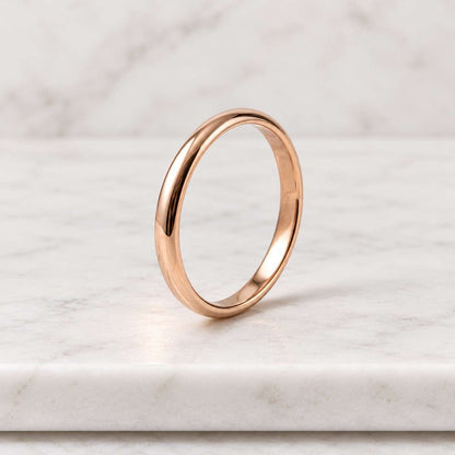 8mm 14K Yellow Gold Dome Wedding Band: Polished Comfort Fit
