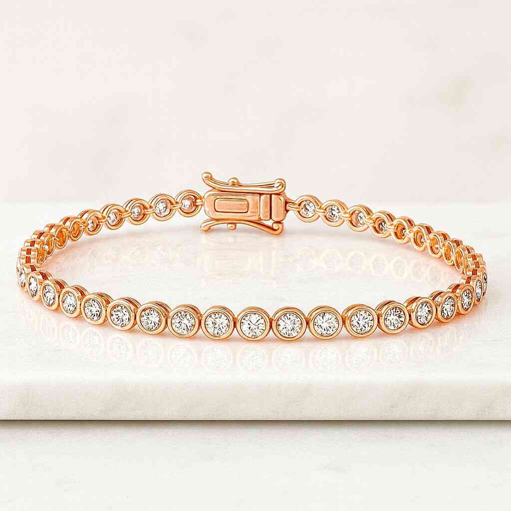 Cubic Zirconia Ladies Bracelet With 3mm White Stones in Silver