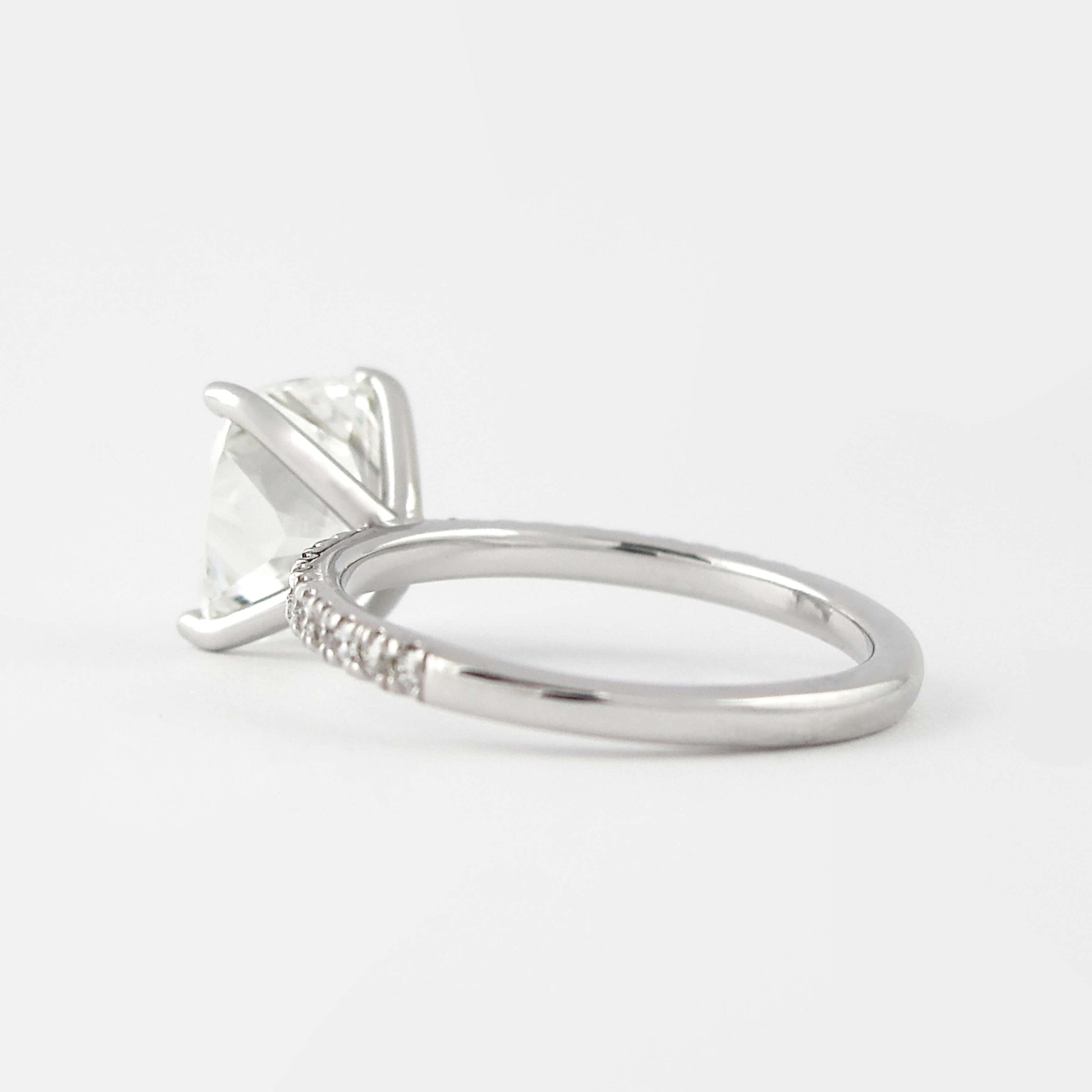 925 Silver Classic Wedding Ring, Half Eternity Wedding Band, 14K White Gold Ring