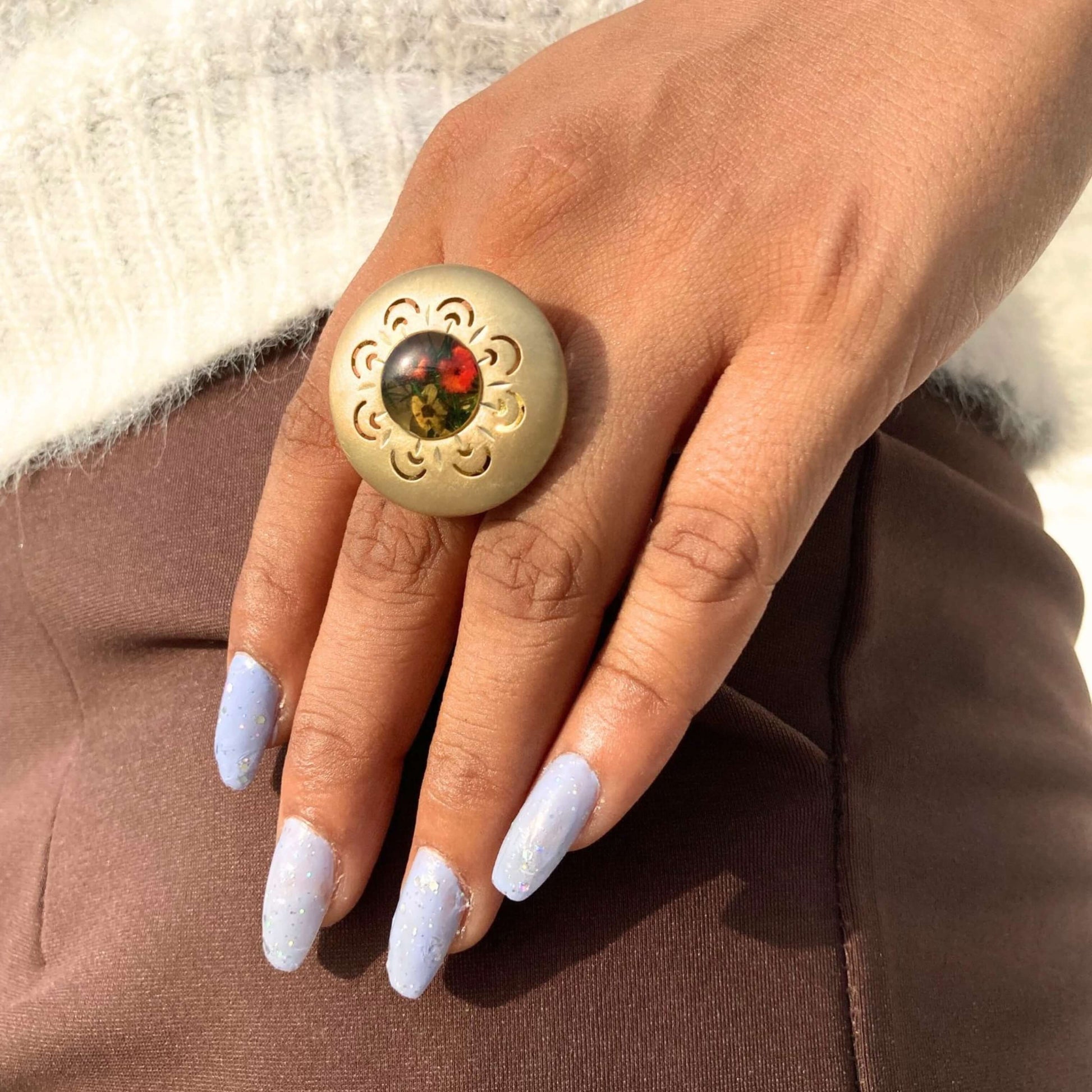 925 Silver Delicate Fresh Flower Ring For Her
