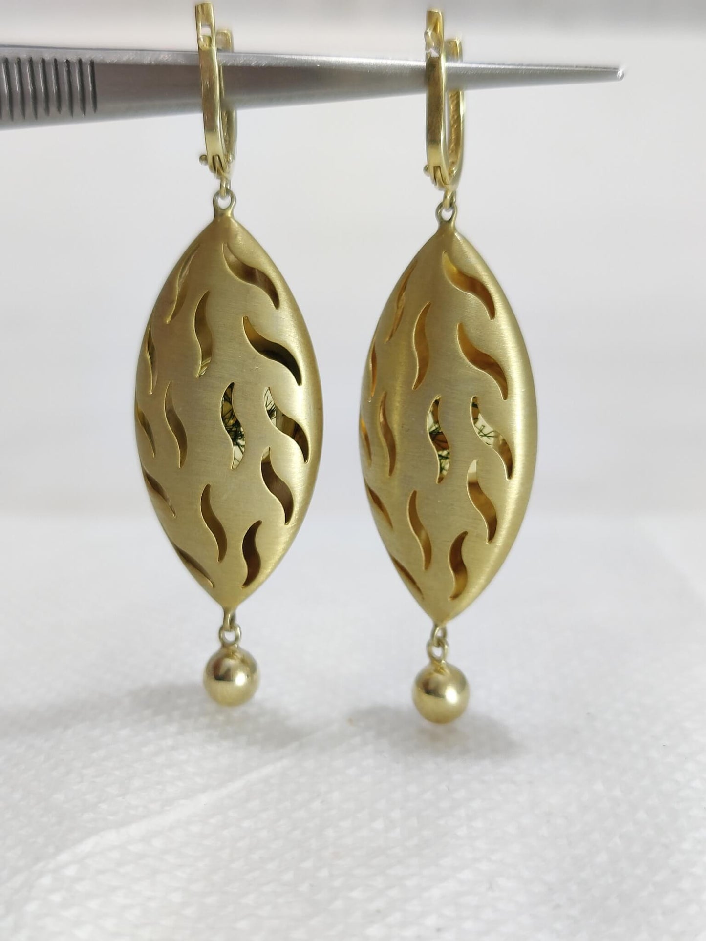 925 Silver Yellow Flower Marquise Shape Drop Dangle Earrings